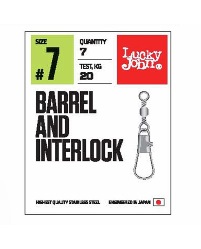 Krętlik z agrafką Lucky John 8kg 10szt