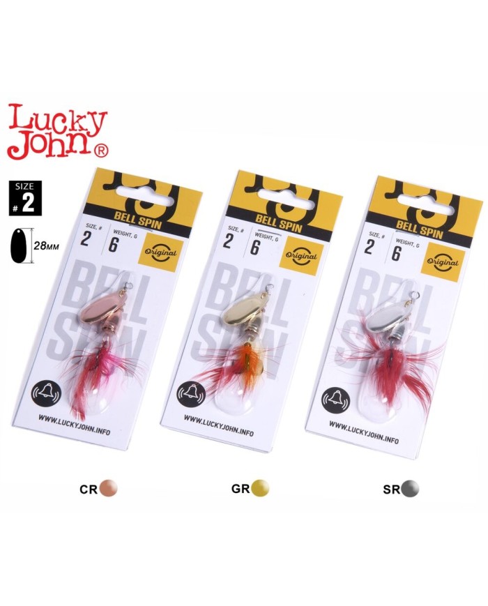 Zestaw obrotówek Lucky John Bell Spin 02, 6g 3szt