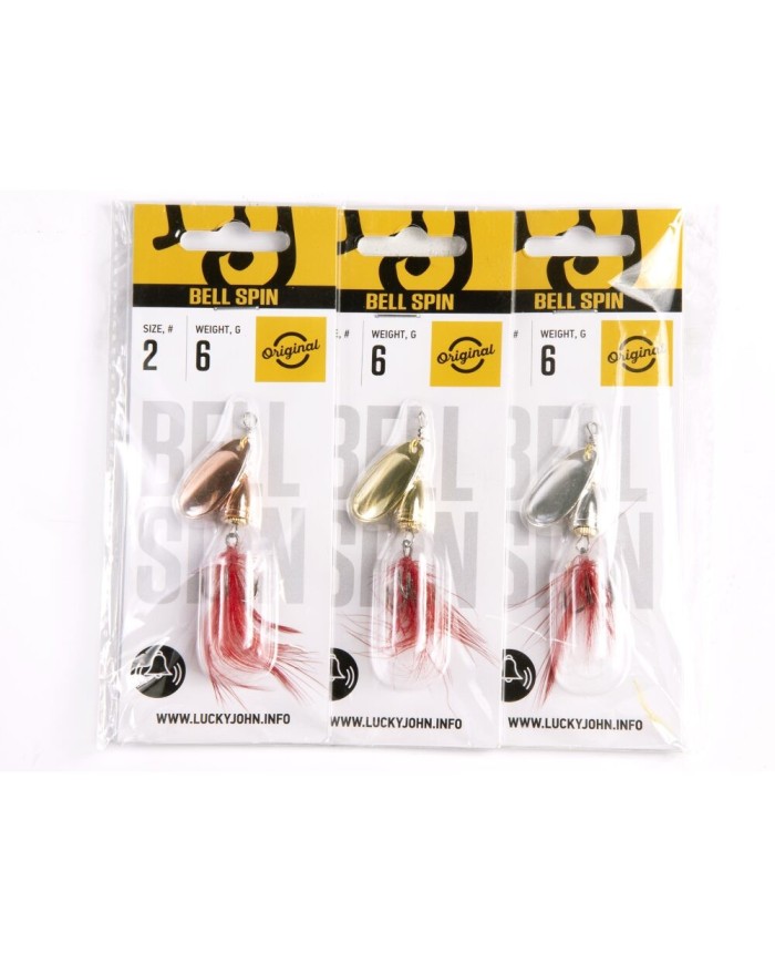 Zestaw obrotówek Lucky John Bell Spin 02, 6g 3szt