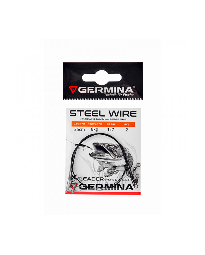 Przypon Germina Steel Wire X-Leader 1x7/25cm/8kg