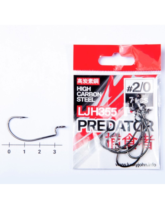 Hak Offsetowy Lucky John Predator Ljh355 roz. 2/0 7szt
