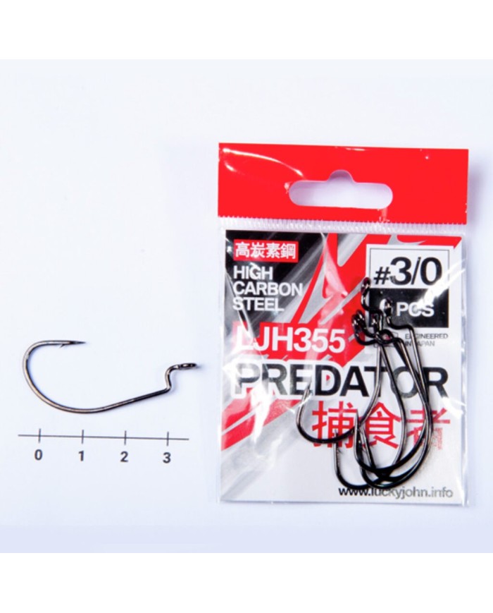 Hak Offsetowy Lucky John Predator Ljh355 roz. 3/0 6szt
