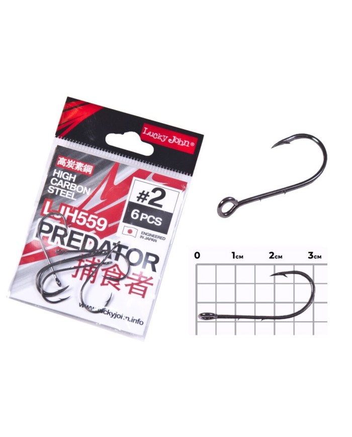 Hak Lucky John Duże oczko roz. 2 - 6szt