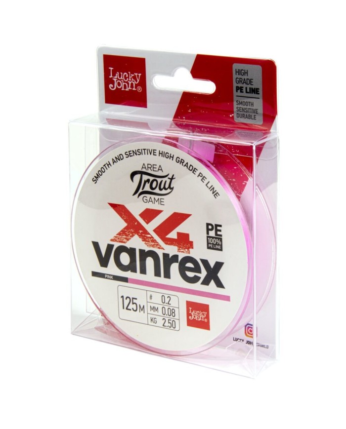 Plecionka Lucky John Vanrex Area Trout Gamex4 Pink 125m 0.08mm