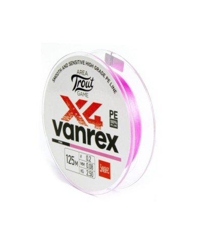 Plecionka Lucky John Vanrex Area Trout Gamex4 Pink 125m 0.08mm Plecionka Lucky John Vanrex Area Trout Gamex4 Pink 125m 0.08mm