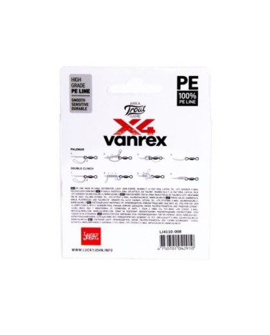 Plecionka Lucky John Vanrex Area Trout Gamex4 Pink 125m 0.08mm Plecionka Lucky John Vanrex Area Trout Gamex4 Pink 125m 0.08mm