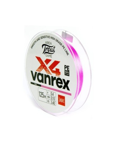 Plecionka Lucky John Vanrex Area Trout Gamex4 Pink 125m 0.10mm Plecionka Lucky John Vanrex Area Trout Gamex4 Pink 125m 0.10mm