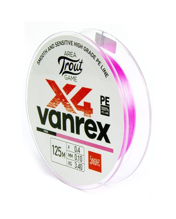 Plecionka Lucky John Vanrex Area Trout Gamex4 Pink 125m 0.10mm