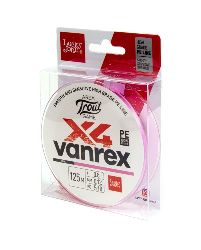 Plecionka Lucky John Vanrex Area Trout Gamex4 Pink 125m 0.12mm