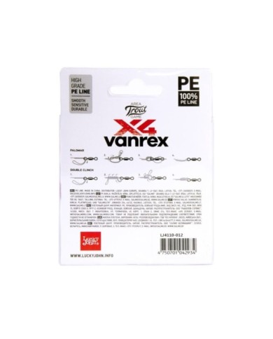 Plecionka Lucky John Vanrex Area Trout Gamex4 Pink 125m 0.12mm Plecionka Lucky John Vanrex Area Trout Gamex4 Pink 125m 0.12mm