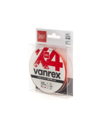 Plecionka Lucky John Vanrex X4 Braid Fluo Orange 125m 0.08mm Plecionka Lucky John Vanrex X4 Braid Fluo Orange 125m 0.08mm