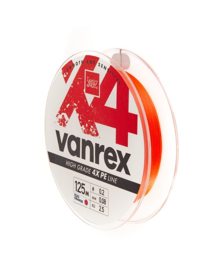 Plecionka Lucky John Vanrex X4 Braid Fluo Orange 125m 0.08mm