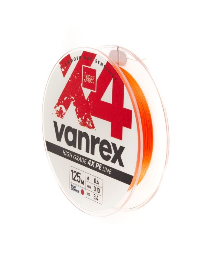 Plecionka Lucky John Vanrex X4 Braid Fluo Orange 125m 0.10mm