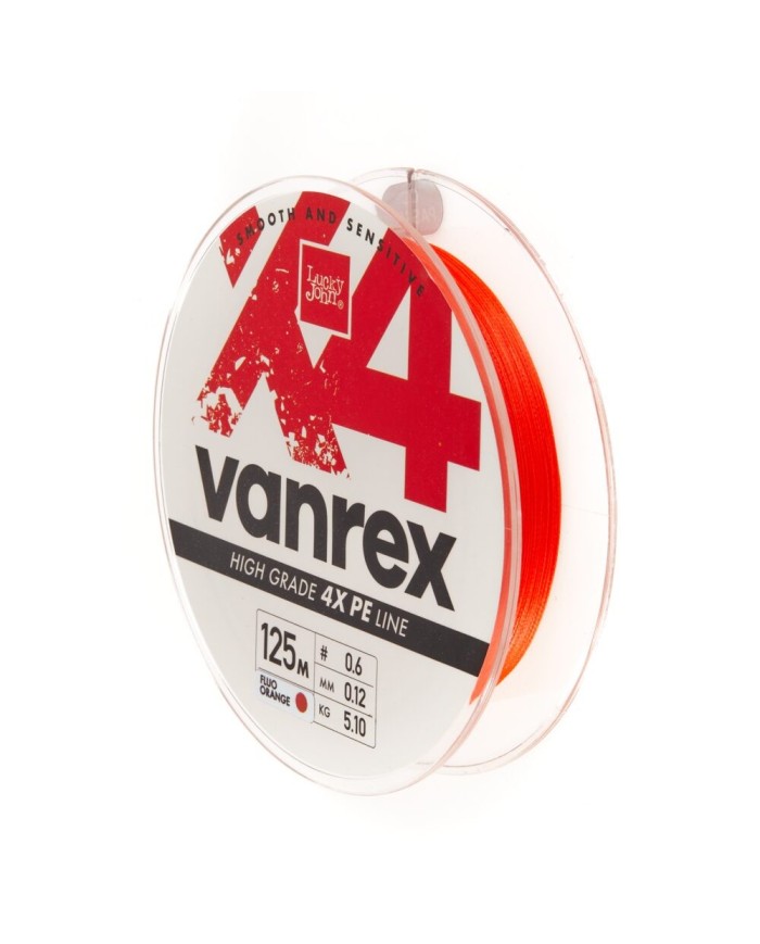Plecionka Lucky John Vanrex X4 Braid Fluo Orange 125m 0.12mm