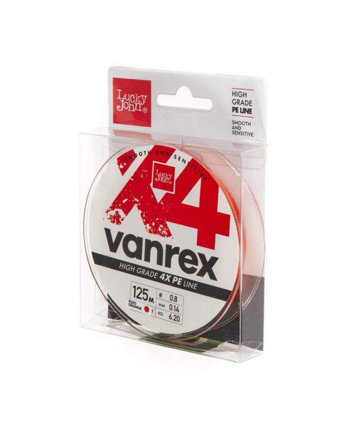 Plecionka Lucky John Vanrex X4 Braid Fluo Orange 125m 0.14mm
