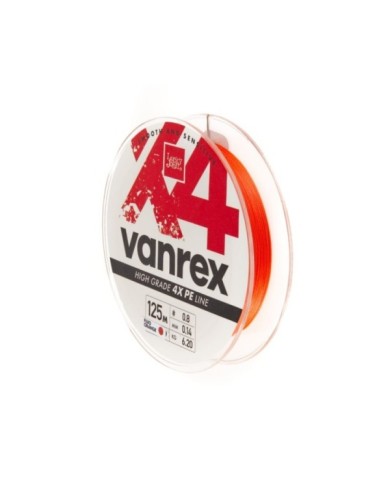 Plecionka Lucky John Vanrex X4 Braid Fluo Orange 125m 0.14mm Plecionka Lucky John Vanrex X4 Braid Fluo Orange 125m 0.14mm