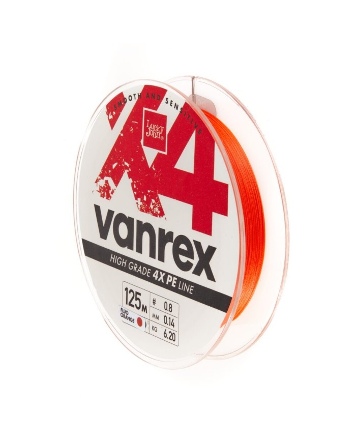 Plecionka Lucky John Vanrex X4 Braid Fluo Orange 125m 0.14mm