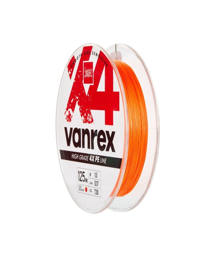 Plecionka Lucky John Vanrex X4 Braid Fluo Orange 125m 0.17mm