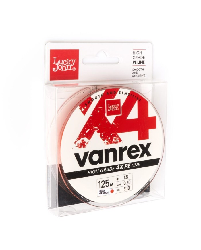 Plecionka Lucky John Vanrex X4 Braid Fluo Orange 125m 0.20mm