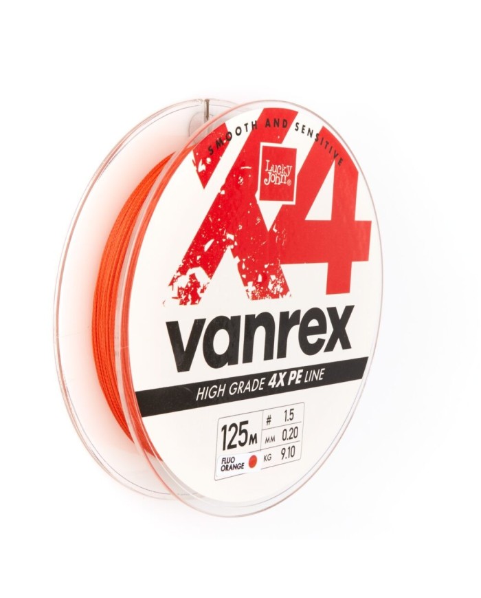 Plecionka Lucky John Vanrex X4 Braid Fluo Orange 125m 0.20mm