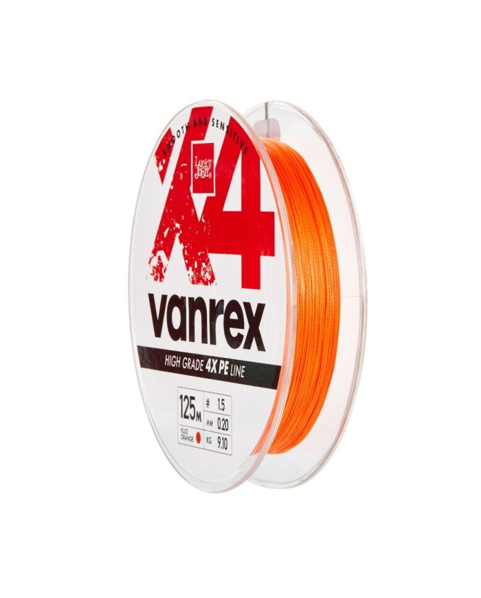 Plecionka Lucky John Vanrex X4 Braid Fluo Orange 125m 0.20mm