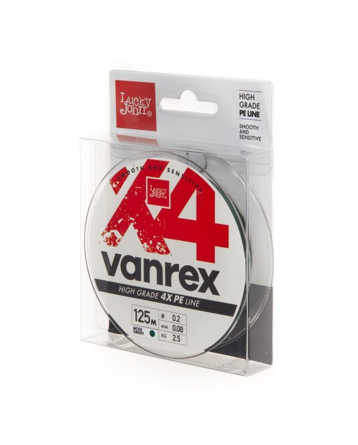 Plecionka Lucky John Vanrex X4 Braid Moss Green 125m 0.08mm