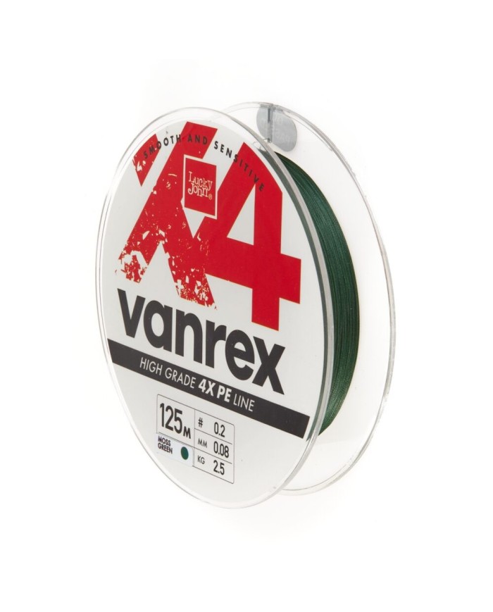 Plecionka Lucky John Vanrex X4 Braid Moss Green 125m 0.08mm