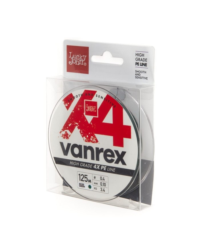 Plecionka Lucky John Vanrex X4 Braid Moss Green 125m 0.10mm