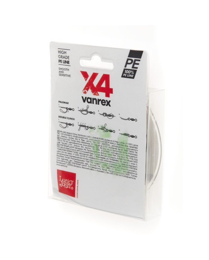 Plecionka Lucky John Vanrex X4 Braid Moss Green 125m 0.10mm