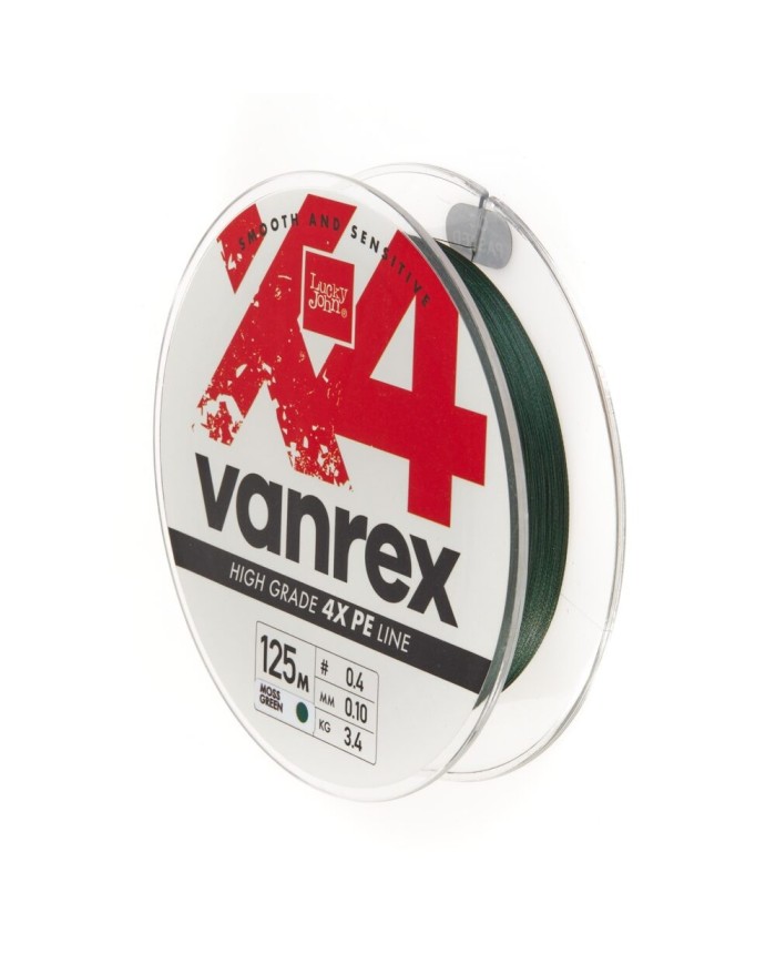 Plecionka Lucky John Vanrex X4 Braid Moss Green 125m 0.10mm