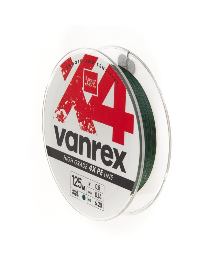 Plecionka Lucky John Vanrex X4 Braid Moss Green 125m 0.14mm