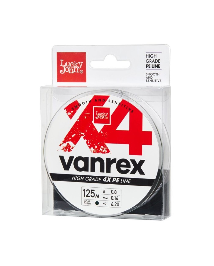 Plecionka Lucky John Vanrex X4 Braid Moss Green 125m 0.17mm