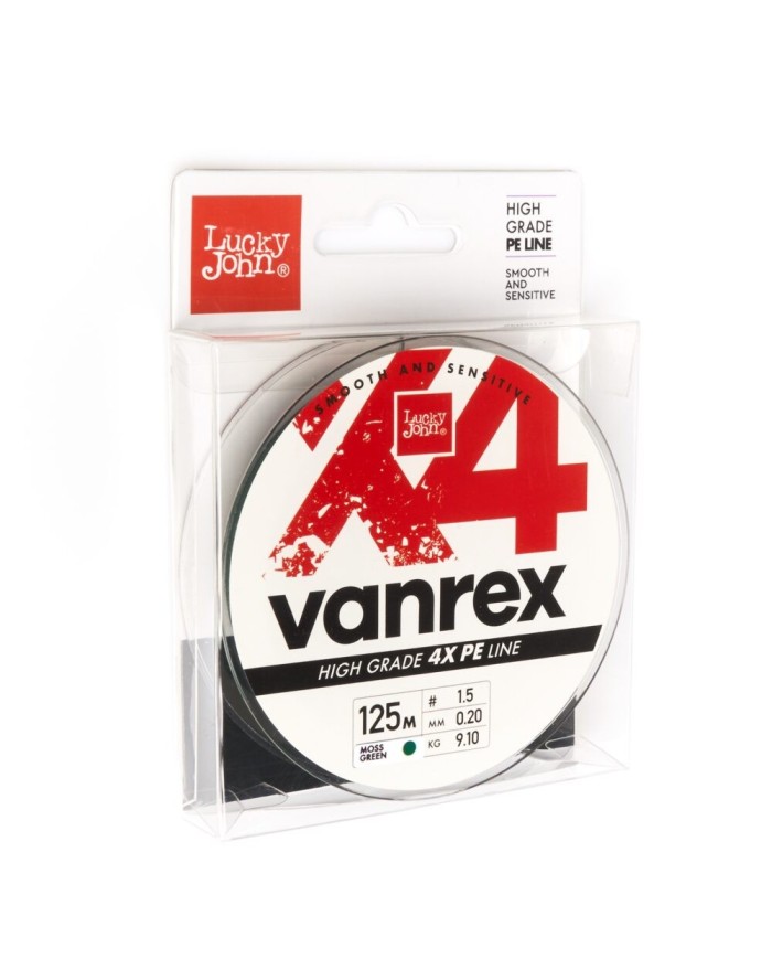 Plecionka Lucky John Vanrex X4 Braid Moss Green 125m 0.20mm