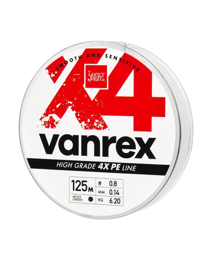 Plecionka Lucky John Vanrex X4 Braid Moss Green 125m 0.20mm