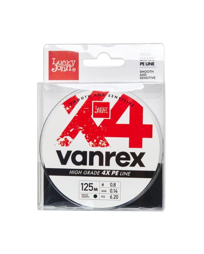 Plecionka Lucky John Vanrex X4 Braid Moss Green 125m 0.20mm