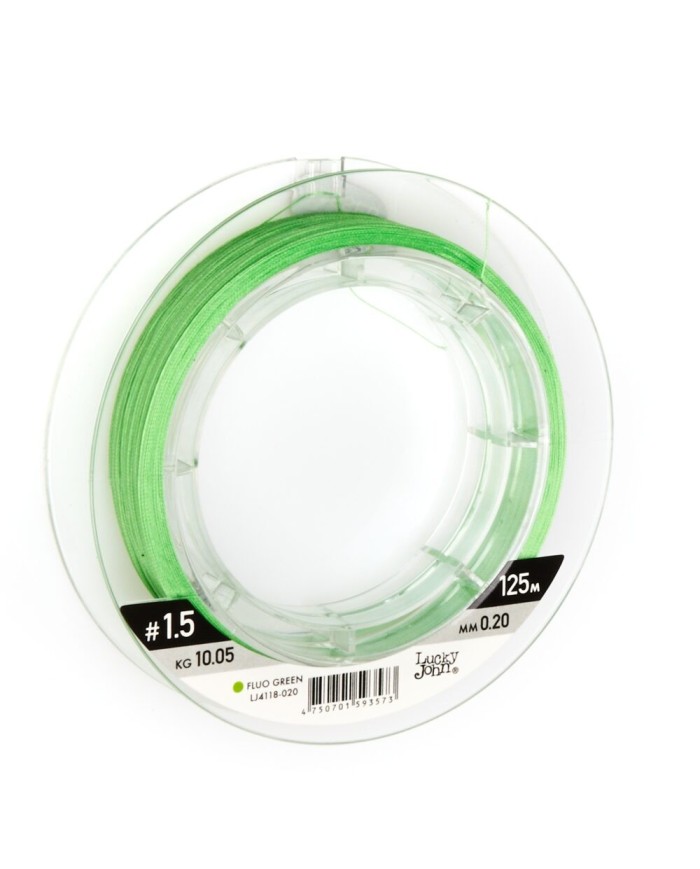 Plecionka Lucky John Vanrex X8 Braid Fluo Green 125m 0.20mm