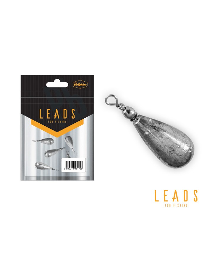 Delphin LEADS Gruszka z krętlikiem / 5szt - 7g
