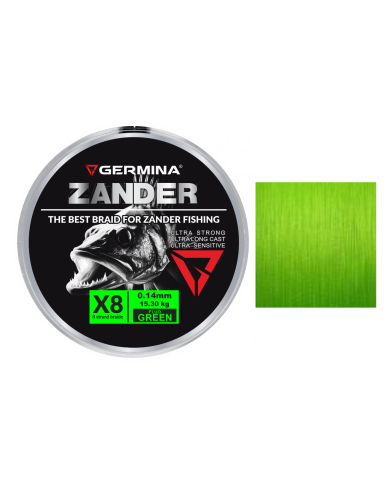 Plecionka GERMINA Zander Spinn Braid X8 0,14mm 15,30kg 150m