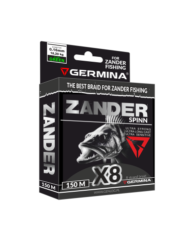 Plecionka GERMINA Zander Spinn Braid X8 0,16mm 18,20kg 150m