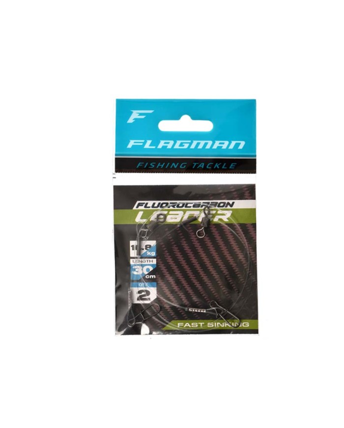 Przypon Fluorocarbon FLAGMAN 0,65mm 30cm 16,8kg - 2 szt.