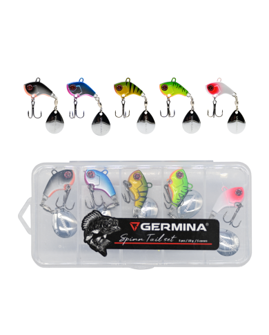 Zestaw 5x Wirujący Ogonek GERMINA Spinn Tail 10g + Pudełko Zestaw 5x Wirujący Ogonek GERMINA Spinn Tail 10g + Pudełko