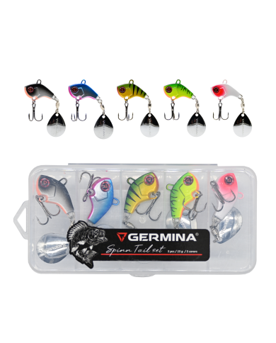 Zestaw 5x Wirujący Ogonek GERMINA Spinn Tail 15g + Pudełko Zestaw 5x Wirujący Ogonek GERMINA Spinn Tail 15g + Pudełko