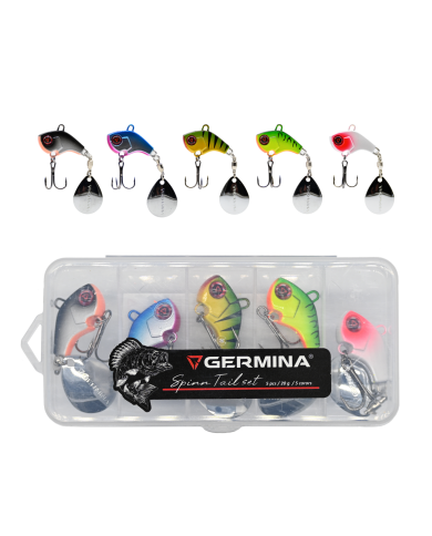 Zestaw 5x Wirujący Ogonek GERMINA Spinn Tail 20g + Pudełko Zestaw 5x Wirujący Ogonek GERMINA Spinn Tail 20g + Pudełko