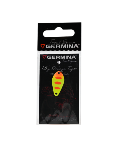 Błystka Wahadłowa GERMINA Trout Spoon 1.5g - Orange Tiger Błystka Wahadłowa GERMINA Trout Spoon 1.5g - Orange Tiger
