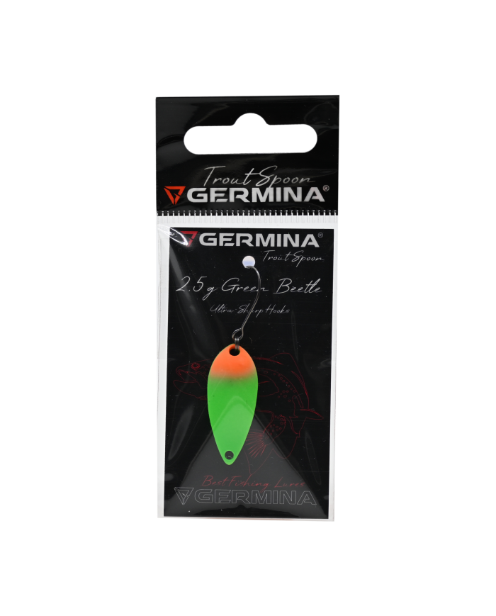 Błystka Wahadłowa GERMINA Trout Spoon 2.5g - Green Beetle