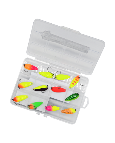 Zestaw 12x Błystka Wahadłowa GERMINA Trout Spoon 2g + Pudełko Zestaw 12x Błystka Wahadłowa GERMINA Trout Spoon 2g + Pudełko