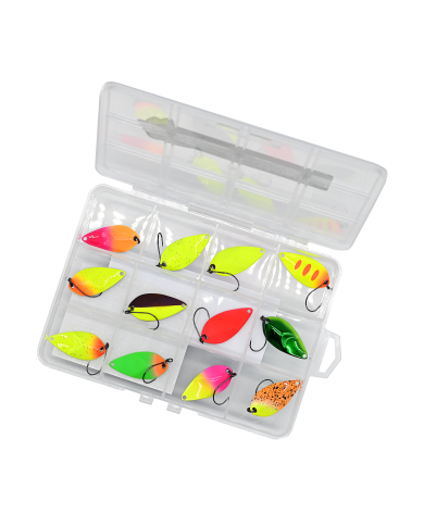 Zestaw 12x Błystka Wahadłowa GERMINA Trout Spoon 3g + Pudełko Zestaw 12x Błystka Wahadłowa GERMINA Trout Spoon 3g + Pudełko